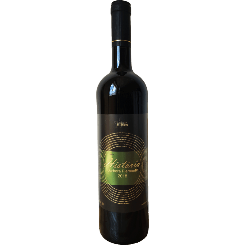 Garrafa de Vinho Tinto Fino Seco Barbera Piemonte História Adega do Chamon