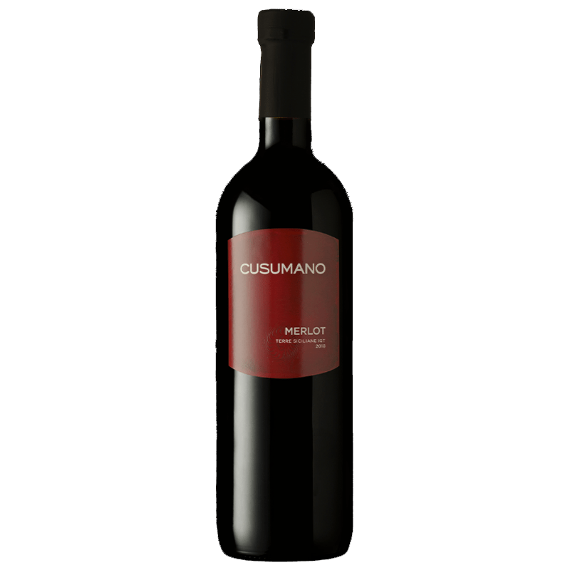 Garrafa de Vinho Tinto Fino Seco Merlot Cusumano IGT Itália