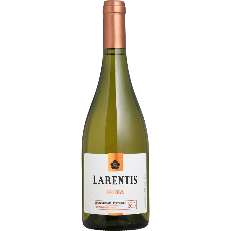 Garrafa de Vinho Branco Fino Seco Chardonnay e Viognier Reserva Larentis