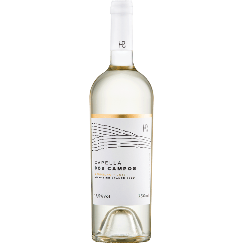 Garrafa de Vinho Branco Fino Seco Verdelho Capella dos Campos Família Lemos de Almeida