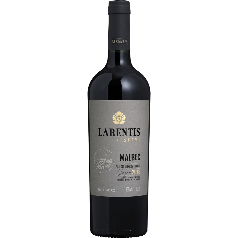 Garrafa de Vinho Tinto Fino Seco Malbec Reserva Larentis