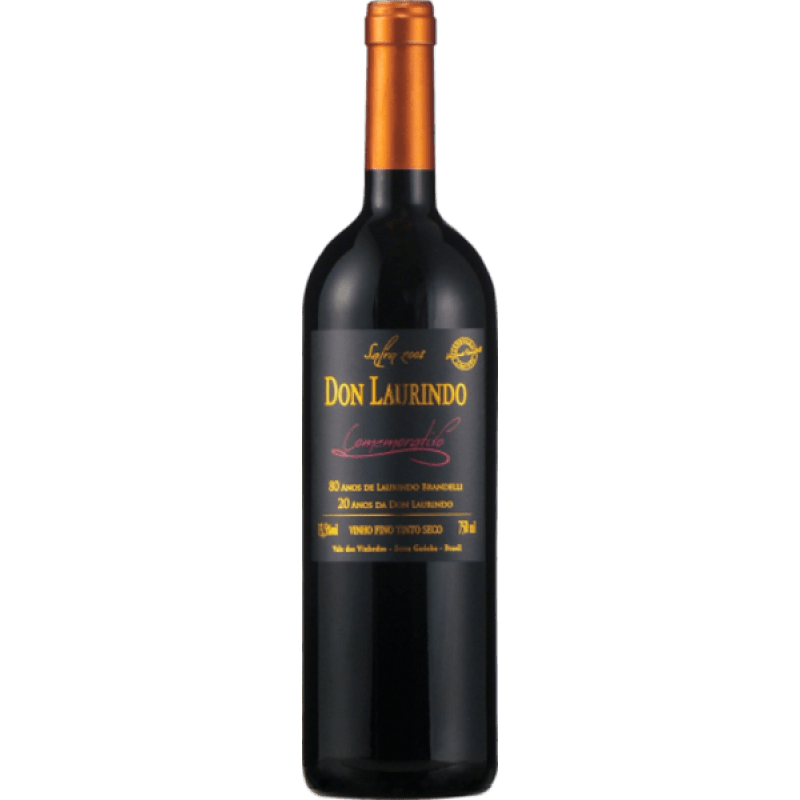Garrafa de Vinho Tinto Fino Seco Comemorativo 80 Anos Don Laurindo