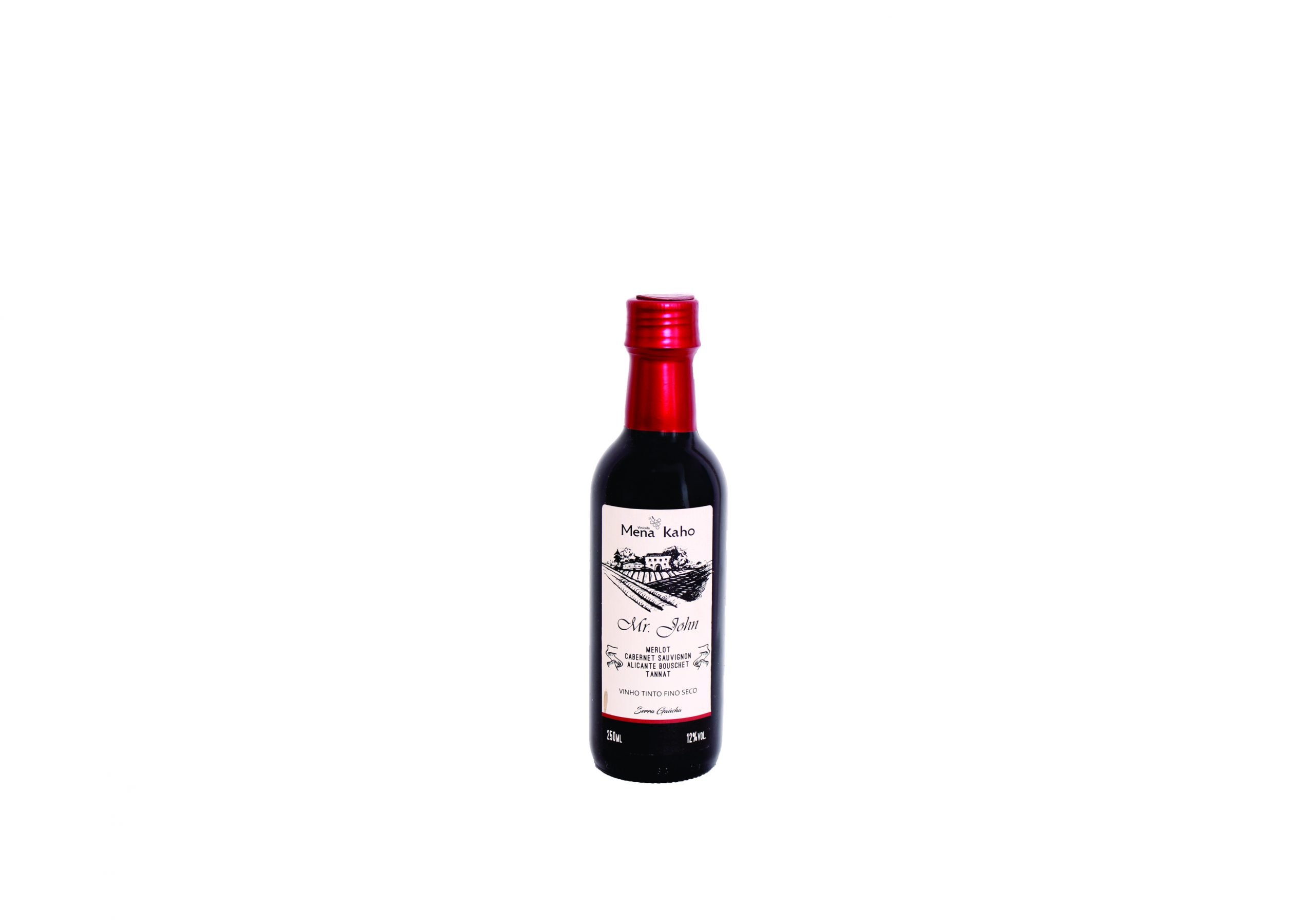Garrafa de Vinho Tinto Fino Seco Mr. John- Mena Kaho 250 ml