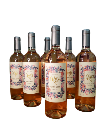 6 garrafas de Vinho Rosé Fino Seco Carmenere Santa Vita