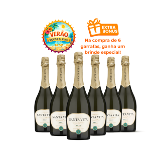 Kit com 6 Espumantes Brut Cuvée Elit Santa Vita