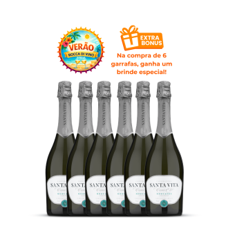 Kit com 6 Espumantes Moscatel Cuvée Elit Santa Vita