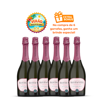 Espumantes Moscatel Rosé Cuvée Elit Santa Vita Kit c/6
