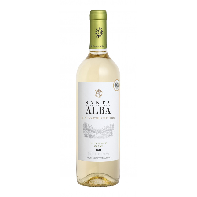 Garrafa de Vinho Branco Fino Seco Sauvignon Blanc WS Santa Alba